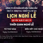 THÔNG BÁO LỊCH NGHỈ LỄ QUỐC KHÁNH 2/9/2022