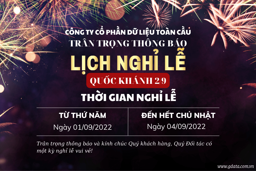 THÔNG BÁO LỊCH NGHỈ LỄ QUỐC KHÁNH 2/9/2022